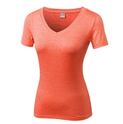 Gym Yoga T-shirt Women V-neck Fitness Tights Sport Jersey Quickly Dry Short Running Clothes Girl Tees Top Sexy Yoga Shirt